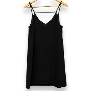 Gianni Bini Solid Black Cutout Slip Dress